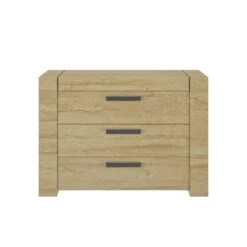 Lit Led Sensitive Et Commode En Bois Clair - LT5083 -Lematelas Soldes Boutique commode sofia face fond blanc 1