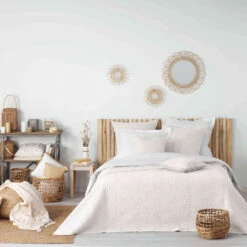 Couvre-lit Microfibre Lavée Matelassé Florette 240x220 Cm -Lematelas Soldes Boutique couvre lit florette blanc