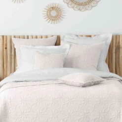 Couvre-lit Microfibre Lavée Matelassé Florette 240x220 Cm -Lematelas Soldes Boutique couvre lit florette blanc zoom