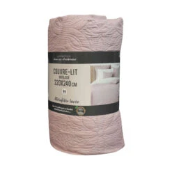 Couvre-lit Microfibre Lavée Matelassé Florette 240x220 Cm -Lematelas Soldes Boutique couvre lit florette rose 2
