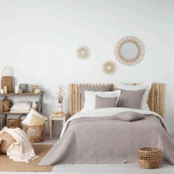 Couvre-lit Microfibre Lavée Matelassé Florette 240x220 Cm -Lematelas Soldes Boutique couvre lit florette taupe