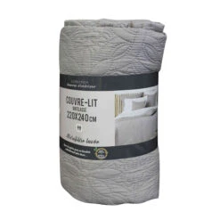 Couvre-lit Microfibre Lavée Matelassé Florette 240x220 Cm -Lematelas Soldes Boutique couvre lit florette taupe 2