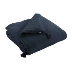 Couvre-lit Double Gaze De Coton Marine