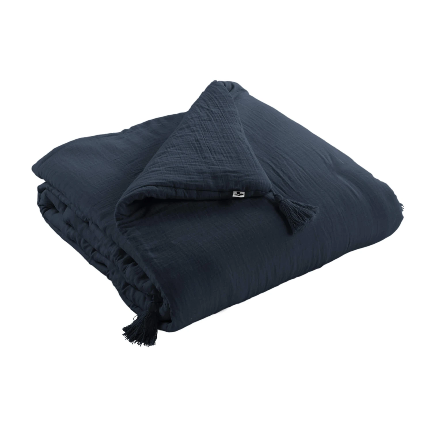 Couvre-lit Double Gaze De Coton Marine 1 Couvre-lit Double Gaze De Coton Marine