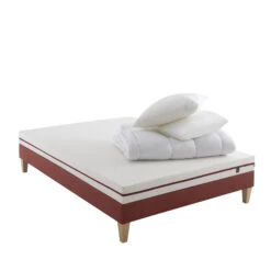 Ensemble Matelas Junior 100% Latex, Sommier, Pieds, Couette Et Oreiller Crépuscule 200 - SOMEO