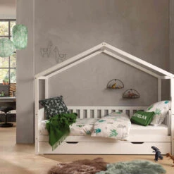 Lit Cabane Enfant à Barreaux En Bois Massif 90x200 Avec Tiroir De Lit - LT2025 -Lematelas Soldes Boutique dallas 15 tdl