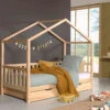 Lit Cabane Enfant à Barreaux En Bois Massif 90x200 Avec Tiroir De Lit - LT2025