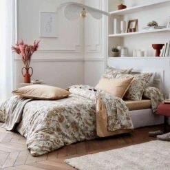 Drap Housse Percale Santal Beige Bonnet 30 Cm - Tradilinge -Lematelas Soldes Boutique dh santal beige ambiance