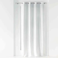 Rideau à œillets Domea 140x260 Cm -Lematelas Soldes Boutique domea blanc argent