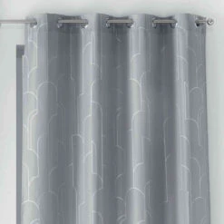 Rideau à œillets Domea 140x260 Cm -Lematelas Soldes Boutique domea gris argent zoom