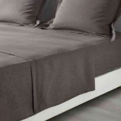 Drap Plat Polycoton Actually Noisette