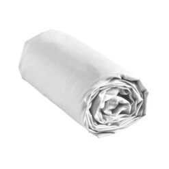 Drap Housse Coton Lavé Linette Blanc -Lematelas Soldes Boutique drap house linette blanc roul fond blanc