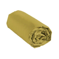 Drap Housse Coton Lavé Linette Jaune -Lematelas Soldes Boutique drap house linette jaune roul fond blanc