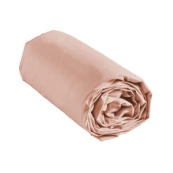 Drap Housse Coton Lavé Linette Rose -Lematelas Soldes Boutique drap house linette rose roul fond blanc