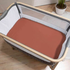 Lot De 2 Draps Housses Bébé En Jersey Bio Orange Poterie Imprimé Renard -Lematelas Soldes Boutique drap housse ambiance orange poterie