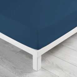 Drap Housse Biolina En Coton Biologique Bonnet 30 Cm -Lematelas Soldes Boutique drap housse biolina bleu angle ambiance