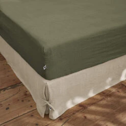 Drap Housse Lin Lavé 23 Drap Housse Lin Lavé -Lematelas Soldes Boutique drap housse kaki ambiance