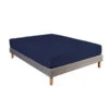Drap Housse 100% Coton Bleu Marine - Bonnet 27 Cm