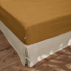 Drap Housse Lin Lavé 25 Drap Housse Lin Lavé -Lematelas Soldes Boutique drap housse marron ambiance