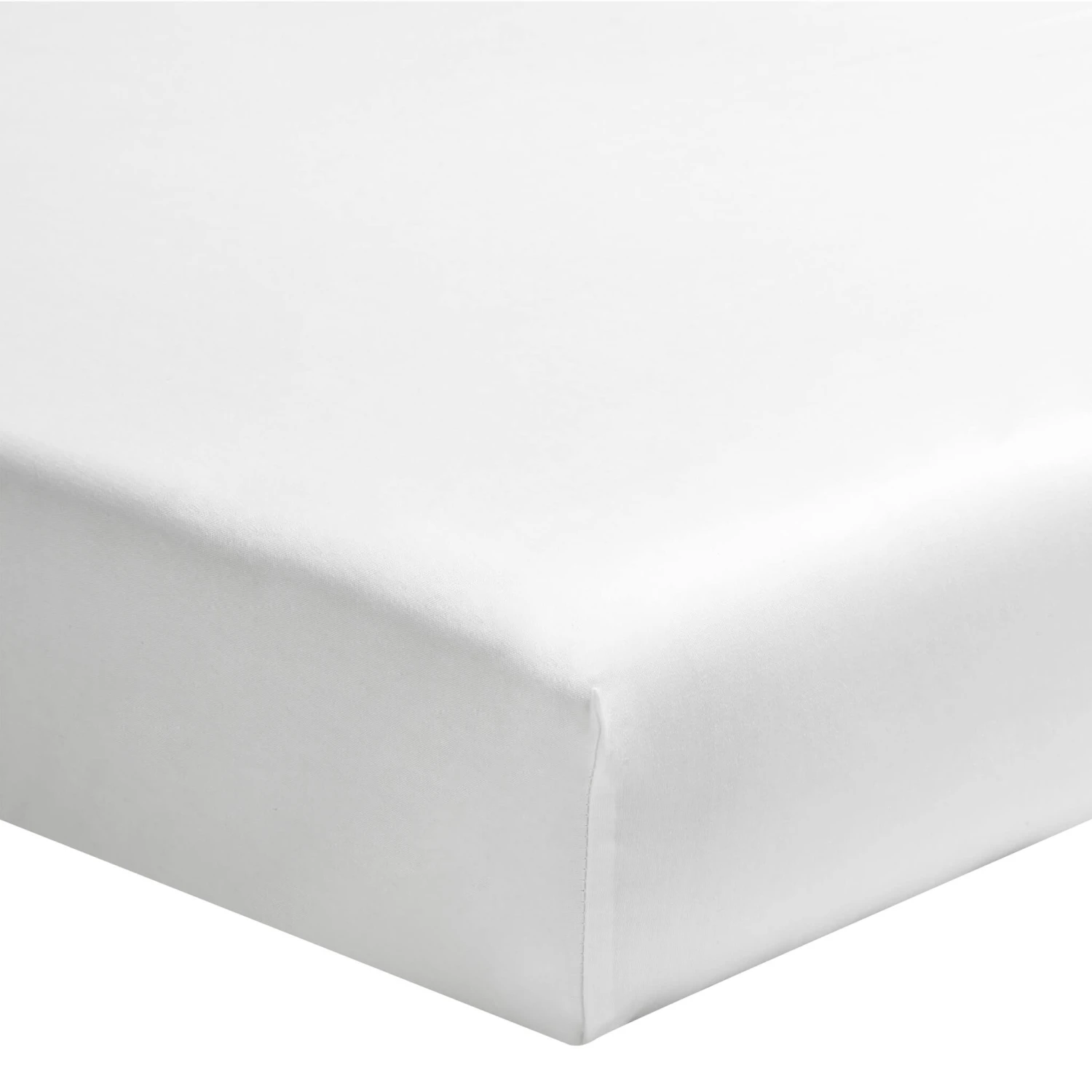 Drap Housse Blanc 100% Satin De Coton Bonnet 30 Cm 1 Drap Housse Blanc 100% Satin De Coton Bonnet 30 Cm