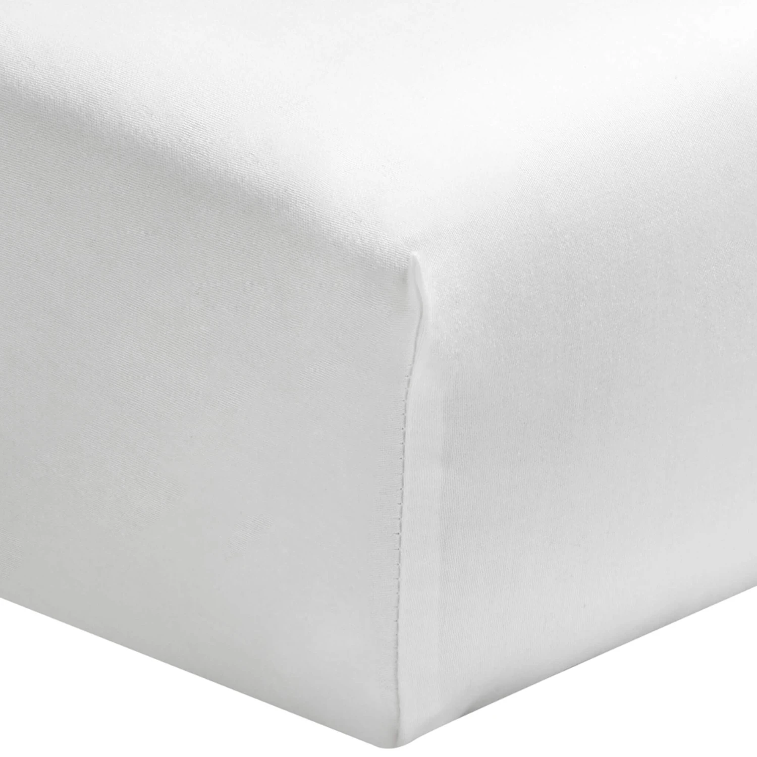 Drap Housse Blanc 100% Satin De Coton Bonnet 30 Cm 2 Drap Housse Blanc 100% Satin De Coton Bonnet 30 Cm – Image 2
