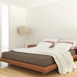 Drap Housse Jersey Taupe Bonnet 30 Cm 100% Coton Biologique -Lematelas Soldes Boutique drap housse taupe 1