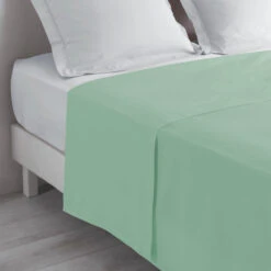 Drap Plat Biolina En Coton Biologique -Lematelas Soldes Boutique drap plat biolina sauge ambiance
