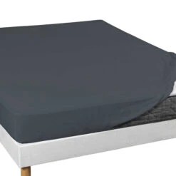 Lot De 2 Draps Housses Jersey Anthracite Bonnet 30 Cm 100% Coton Biologique -Lematelas Soldes Boutique draphoussejersey anthracite 2 1