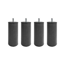 4 Pieds Cylindriques Métal Graphite