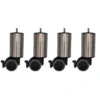 4 Pieds Cylindriques Inox à Roulette Pivotante Et Frein 15 Cm