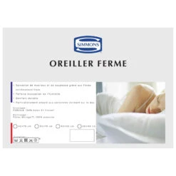 Lot De 2 Oreillers Microgel Ferme Percale Simmons -Lematelas Soldes Boutique encart oreiller microgel ferme hd imprimeur 1 1