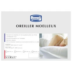 Lot De 2 Oreillers Microgel Moelleux Percale Simmons -Lematelas Soldes Boutique encart oreiller microgel moelleux hd imprimeur 1 1
