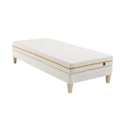 Ensemble Matelas Mousse Recyclée, Sommier Et Pieds Aube 400 - SOMEO -Lematelas Soldes Boutique ensemble aube 400 90x 3 4 fond blanc