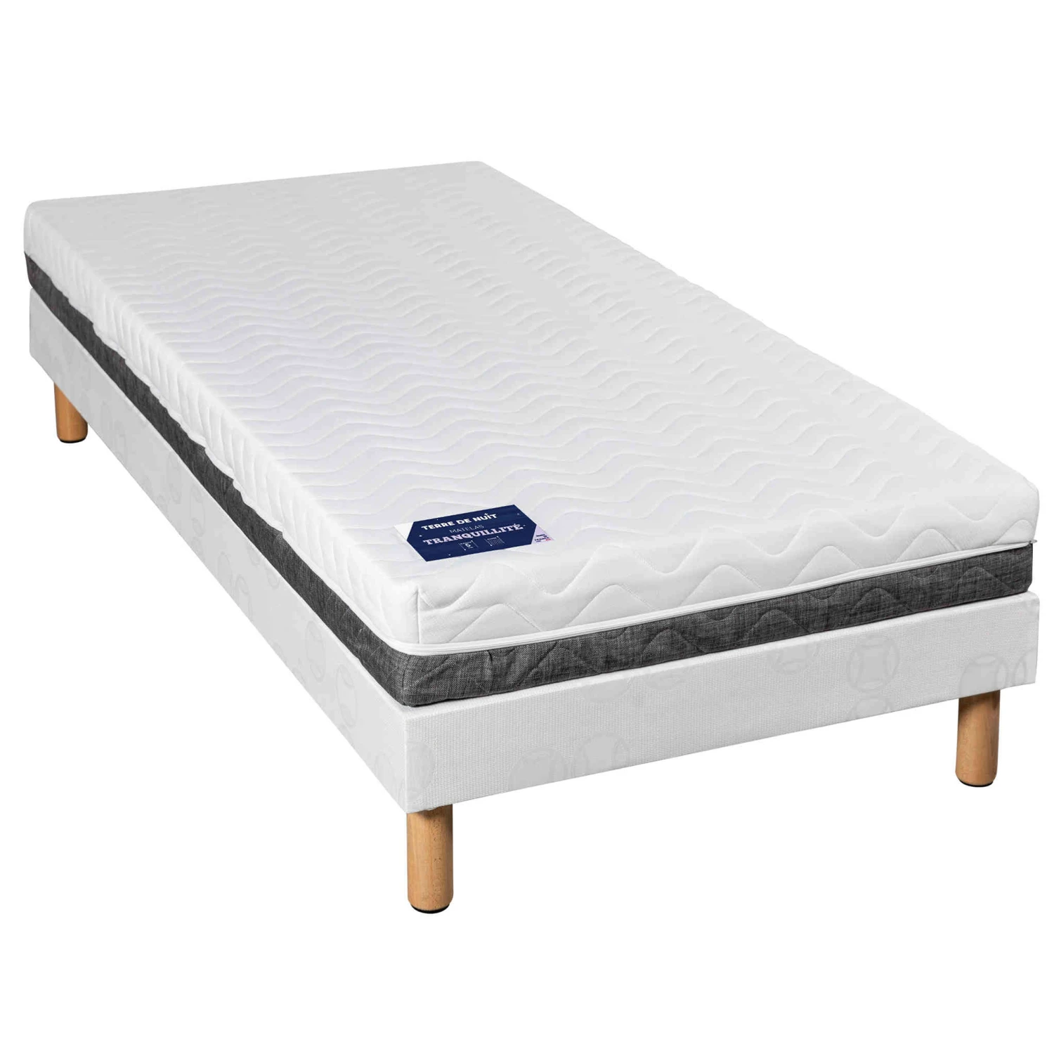 Ensemble Matelas Mousse Tranquillité + Sommier + Pieds 2 Ensemble Matelas Mousse Tranquillité + Sommier + Pieds – Image 2