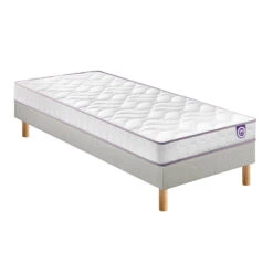 Ensemble Merinos Matelas Junior Mousse Clear, Sommier En Kit Déco Et Pieds -Lematelas Soldes Boutique ensemble merinos clear 90x190 3 4 fond blanc