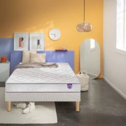 Ensemble Merinos Matelas Junior Mousse Clear, Sommier En Kit Déco Et Pieds -Lematelas Soldes Boutique ensemble merinos clear ambiance 3
