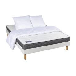 Ensemble Matelas Latex Abondance + Sommier + Pieds + Couette + Oreillers