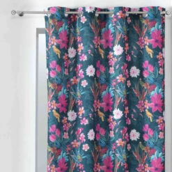 Rideau à œillets Exotic Paradise 140x260 Cm -Lematelas Soldes Boutique exotic paradise bleu