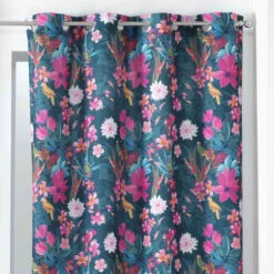 Rideau à œillets Exotic Paradise 140x260 Cm -Lematelas Soldes Boutique exotic paradise bleu zoom