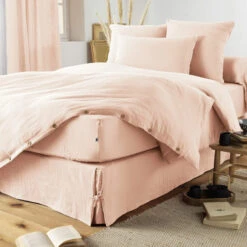 Housse De Couette Double Gaze De Coton Rose -Lematelas Soldes Boutique finition rose 3