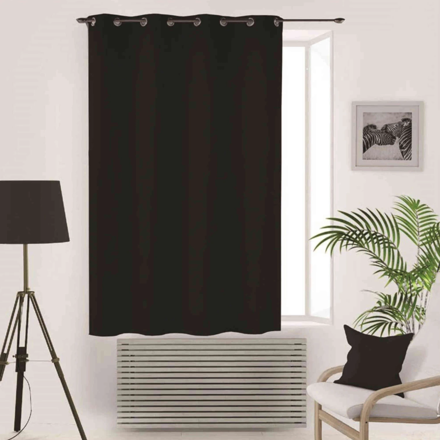 Rideau Occultant à œillets Flash Noir 2 Rideau Occultant à œillets Flash Noir – Image 2