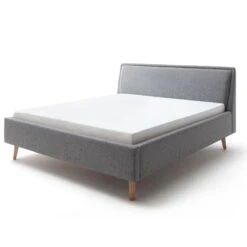 Lit Rembourré En Tissu Avec Tête De Lit Lisse - LT8003 -Lematelas Soldes Boutique frieda gris profil matelas fond blanc 1