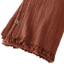 Plaid Gaze De Coton à Franges Orange Terracotta 7 Plaid Gaze De Coton à Franges Orange Terracotta -Lematelas Soldes Boutique gaia plaid orange zoom