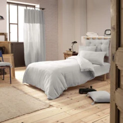 Housse De Couette Double Gaze De Coton Gris -Lematelas Soldes Boutique gris ambiance 1 2