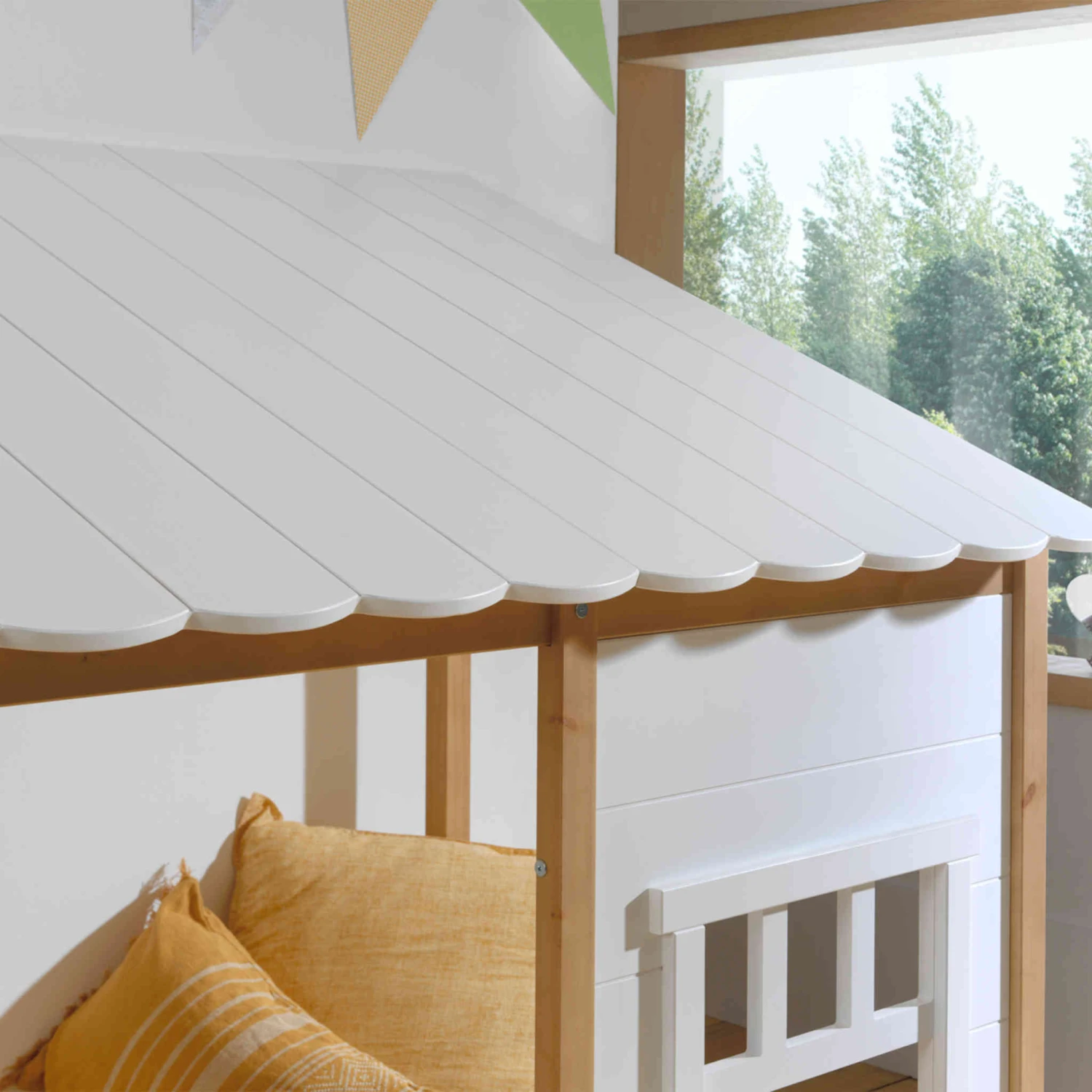 Lit Cabane Enfant En Bois Blanc 90x200 Cm - LT2050 4 Lit Cabane Enfant En Bois Blanc 90x200 Cm - LT2050 – Image 4