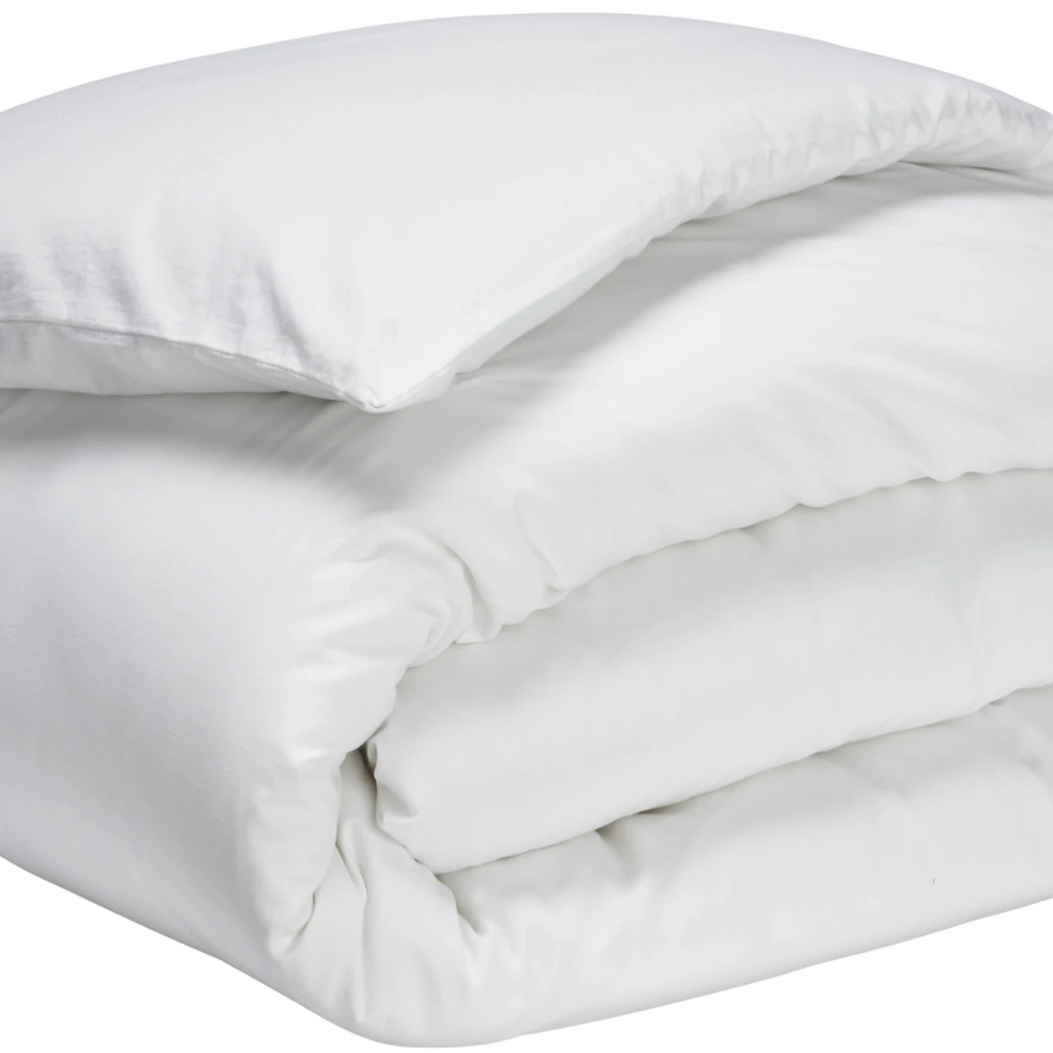 Housse De Couette Blanc 100% Satin De Coton 2 Housse De Couette Blanc 100% Satin De Coton – Image 2