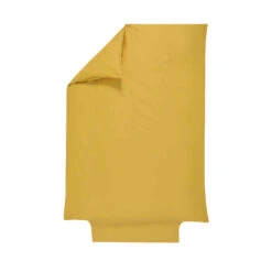 Housse De Couette Bébé 100% Coton Bio 100x140 -Lematelas Soldes Boutique housse de couette jaunemoutarde fond blanc