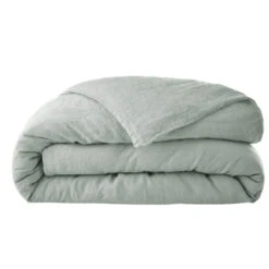 Housse De Couette Lin Lavé -Lematelas Soldes Boutique housse de couette soline vert fond blanc 2
