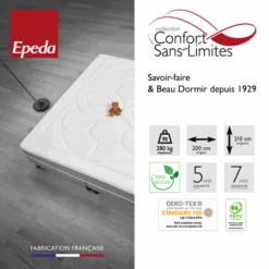 Matelas EPEDA Très Ferme Et XXL 26cm L'EXTRAVAGANT -Lematelas Soldes Boutique info gamme xxl