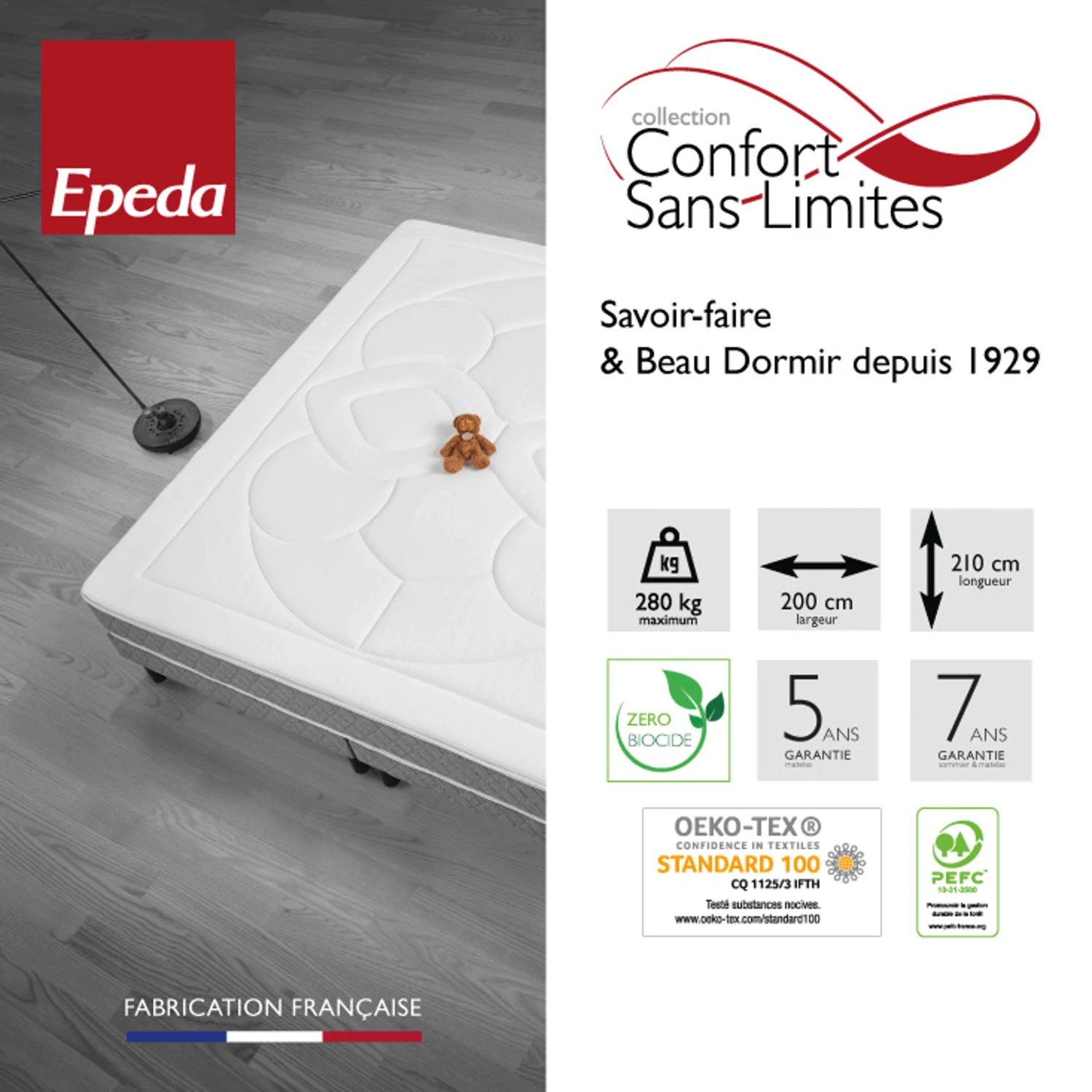 Matelas EPEDA Très Ferme Et XXL 24cm L'EXTRAORDINAIRE 7 Matelas EPEDA Très Ferme Et XXL 24cm L'EXTRAORDINAIRE – Image 7